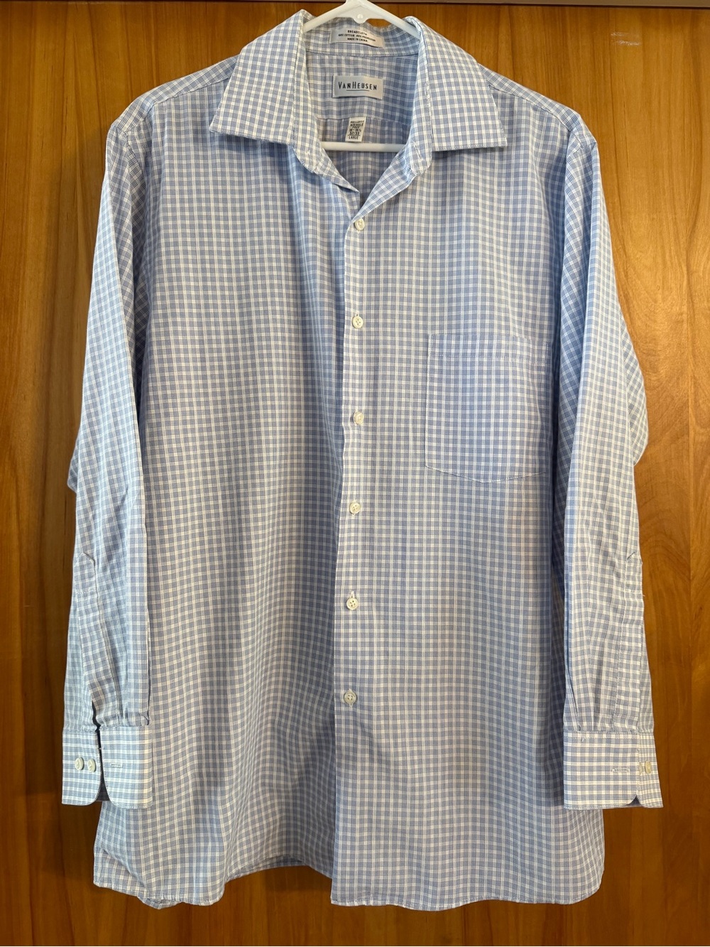 Van Heusen Light Blue Checked Dress Shirt